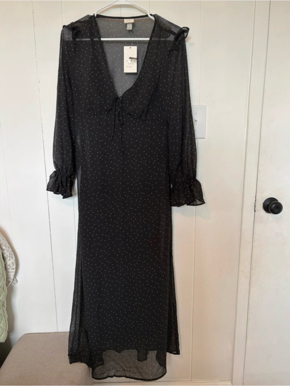 a new day Black Polka Dot Maxi Dress